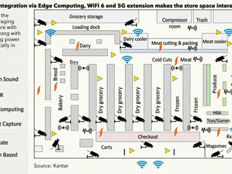 Illustration of technology integration in store